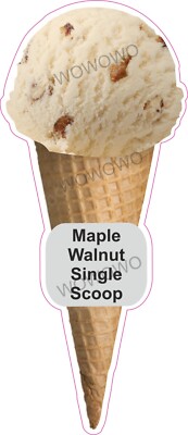 Eiswagen Aufkleber Ahorn Nussbaum Single Scoop Kegel Waffel Anhänger Decals