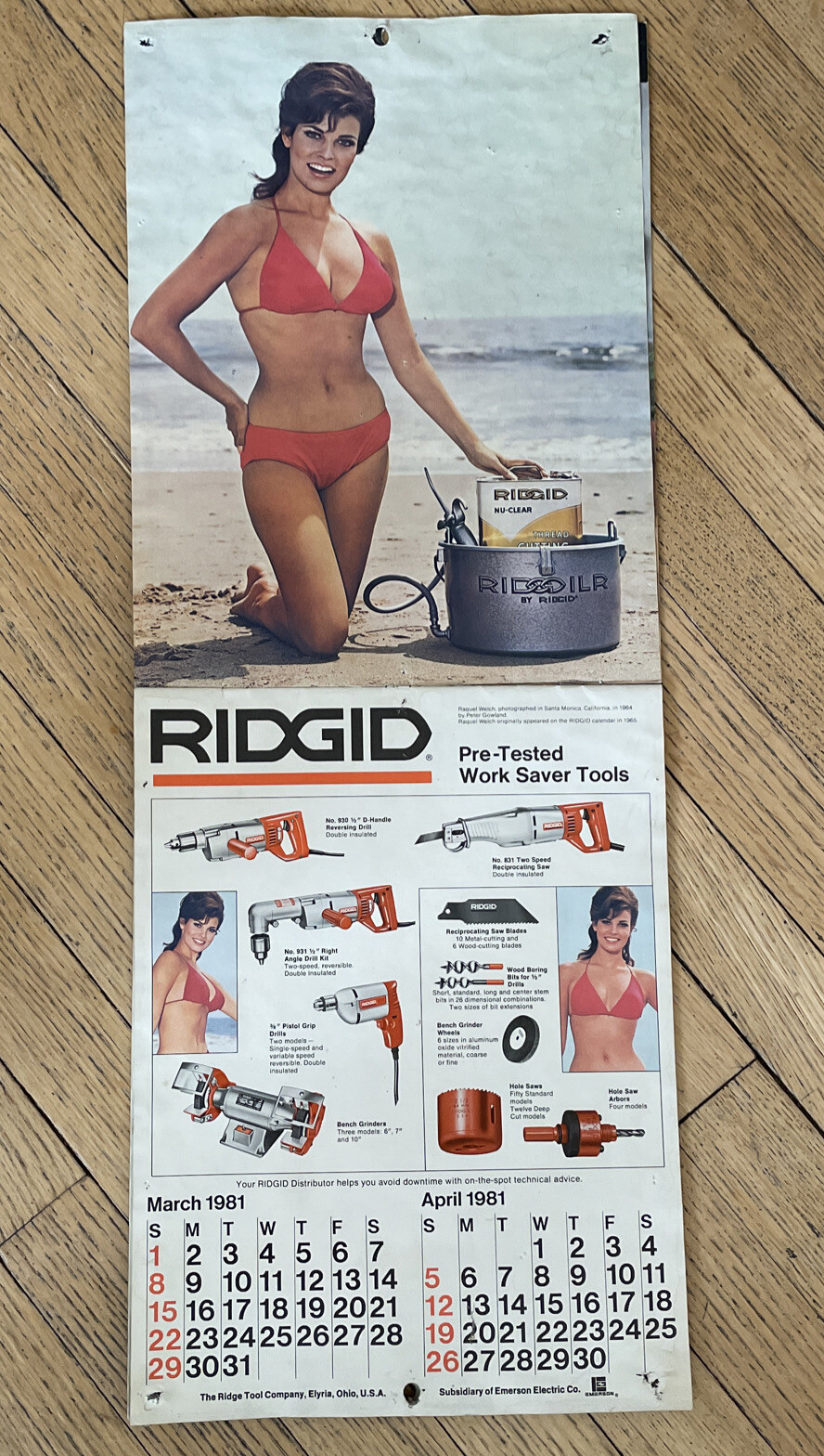 Rigid Tool 19811982 Two Year 80’s Sexy Pinup Vintage Garage Calendar
