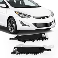 Pair Front Left & Right Side Bumper Brackets Black For Hyundai Elantra 2011-2016