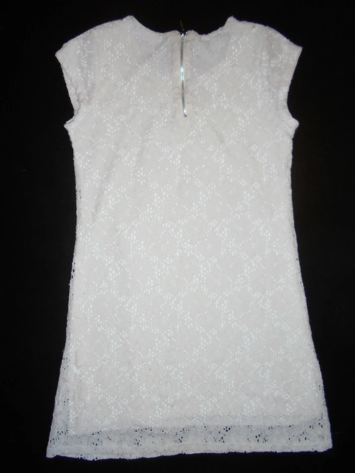 SISMIX Robe Courte en Dentelle Beige Clair Manches Courtes 11-12 ans - Photo 4/4
