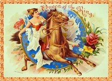 10876.Poster decoration.Home interior.Room Wall design.Queen Girl riding horse