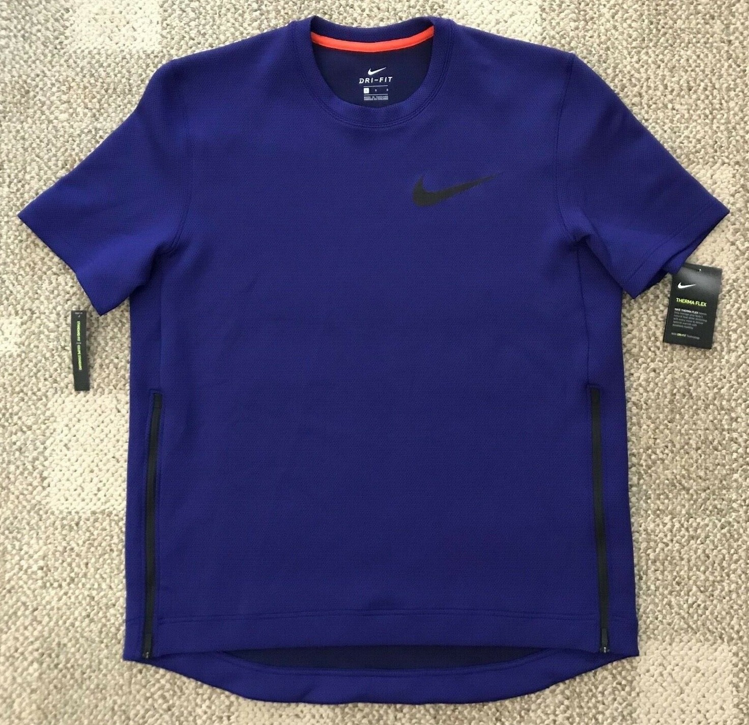 Nike Therma Flex Shirt Top Crew Basketball Blue AJ6322-590 $130 Men's Large L