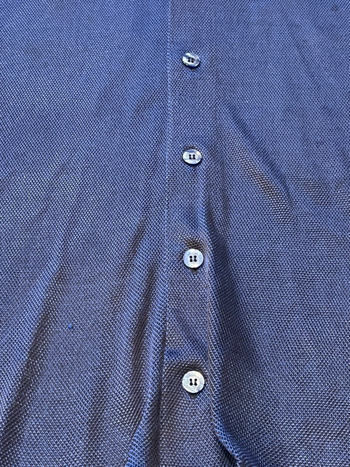 Camicia elegante casual vintage Versace Classic V2 blu uomo 37 14 5 maglia trasparente con bottoni