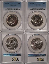 2016 P & D Kennedy Half Dollar 2 Coin Set 50c PCGS MS66