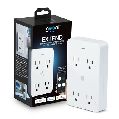 Geeni Smart Wi-Fi 4 Outlet Plug with Surge Protection   Individual Plug Control