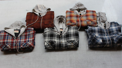 Wrangler Authentics Men's Hooded Long Sleeve Quilted Lined Flannel Shirt