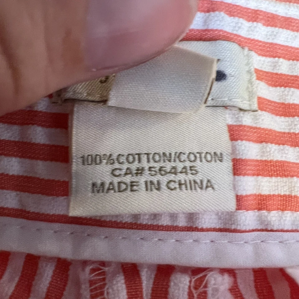 Pantalones Cortos J Crew City Fit 100% Algodón Rosa Blanco Rayas Seersucker Talla 2 Foto 3 de 4