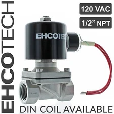 1/2" 110V 120V Stainless Steel  AC Solenoid Valve  Water Air Gas VITON NC 110VAC