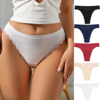 5 Pack Lot Womens Sexy Panties Thongs G string Briefs T back Lace Underwear