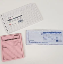 ledger binder,credit card receipt, message note books lot