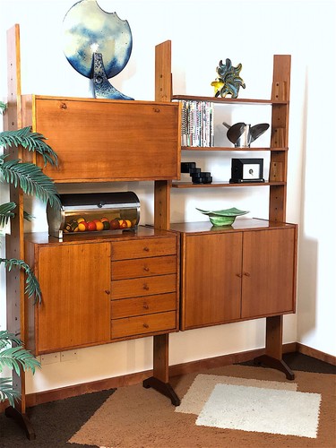 LIBRERIA Bfacciale a 2 Campate Anni 60 VINTAGE MODERNARIATO DESIGN FORNITURE - Foto 5 di 15