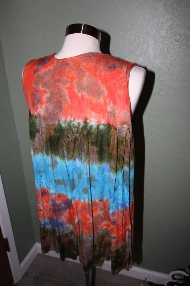 Nuevo con etiquetas Túnica Hilos Sagrados Top Talla Única Bohemio Boho Hippie Gitano Bebé Muñeca Batik Foto 4 de 4