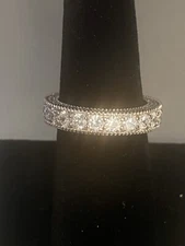 NWT Sparkling 5A CZ Sterling Silver Eternity Ring Sz 8