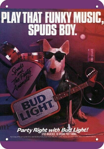 1987 Bud Light / Budweiser Beer & SPUDS MACKENZIE DECORATIVE