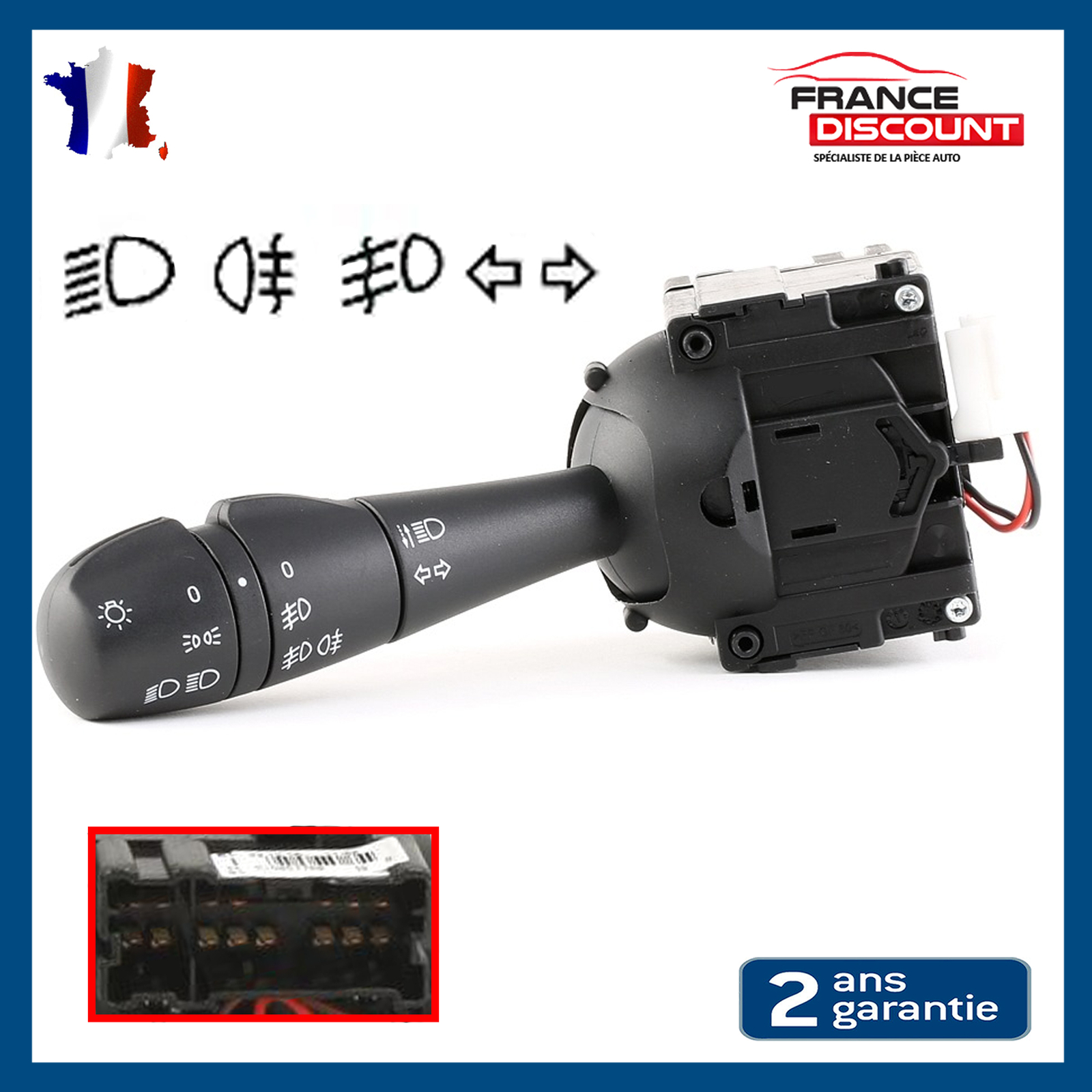 Commodo de phare clignotant plastique noir pour corriger les pannes de klaxon Clio Captur