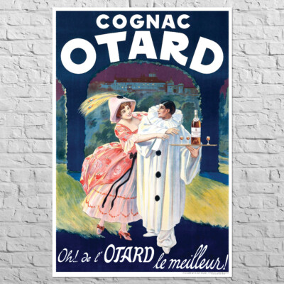 Poster Cognac Otard, 1922 | 22x33'' Bar and restaurant decor | Pierrot Colombine