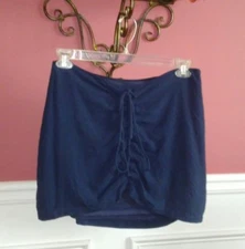 Women's NEW W/TAG KENDALL & KYLIE Navy Lined Tie SKIRT SIZE-L MSRP: $32.95