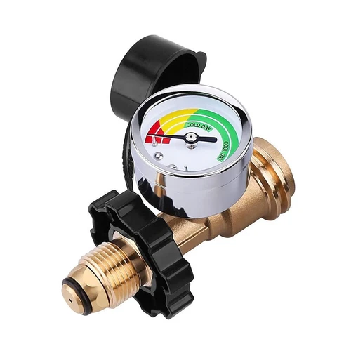 Adaptador de latón medidor de tanque de propano con indicador de nivel de presión de gas para barbacoa RV - Imagen 10 de 10