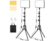 2 Pack LED Video Light with 63'' Tripod Stand, 2500-8500K Dimmable Photography