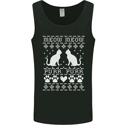 Weihnachten Katze Meow Purr Lustig Weihnachten Herren Tanktop