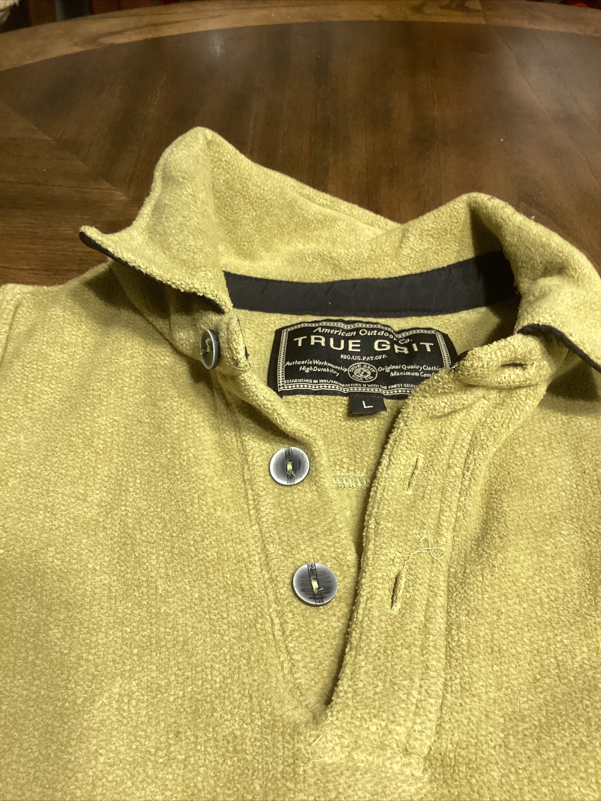 true grit 3 button pullover polyester/cotton blen… - image 3