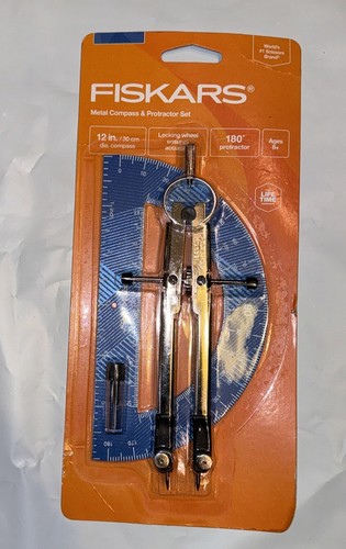 NUOVO FISKARS Bussola in Metallo &I Goniometro Set con Ricariche di Piombo - Foto 3 di 4