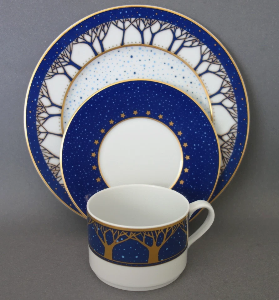 1x (von6) Teegedeck 3tlg. Fürstenberg Fox Winternacht 3885