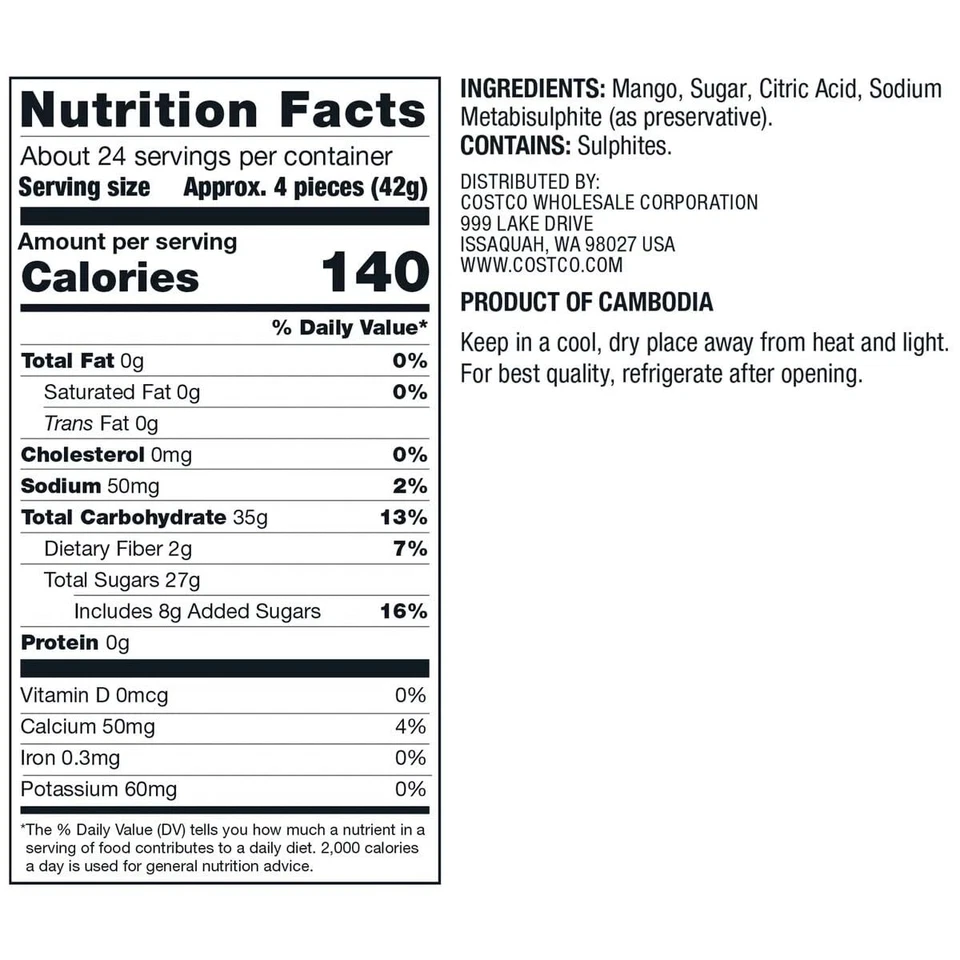 Kirkland Signature Dried Mangoes, Sweetened (35 Ounce) - Image 3 of 3