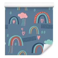 10M Vlies Tapeten Rollen Kinderzimmer Natur Wolken Regenbogen Herzen Xxl 2132