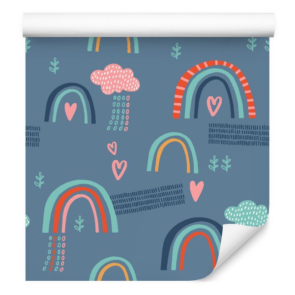 10M Vlies Tapeten Rollen Kinderzimmer Natur Wolken Regenbogen Herzen Xxl 2132-image