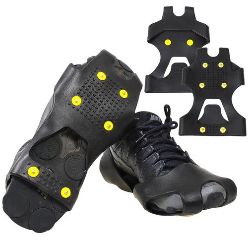 2 Pairs Ice Snow Spikes Crampon Cleats for Shoes Boots Overshoe Non Slip Large - Picture 2 of 6