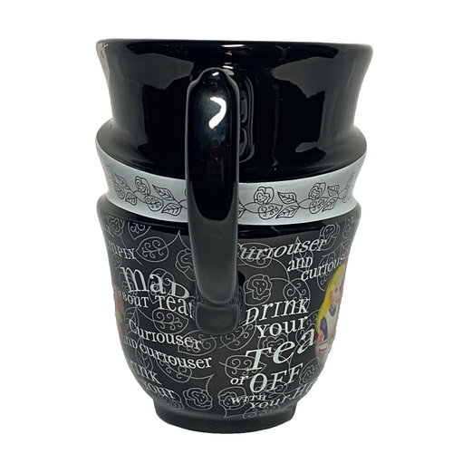 Alice in Wonderland Mad Hatter Triple Stacked Coffee Mug Tea Cup Disney Parks - Picture 4 of 8