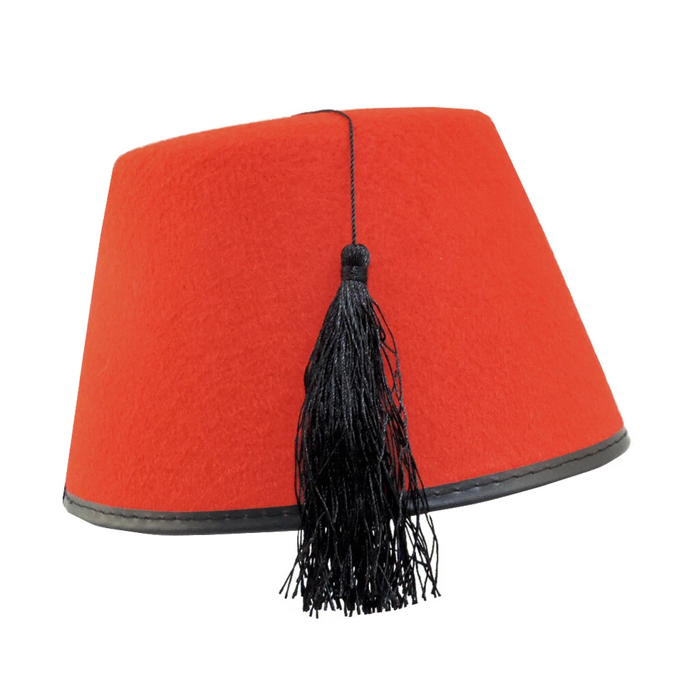 Adulto Casablanca Marroquí Fieltro Turco Dr Who Shriner Fez Rojo Foto 2 de 4