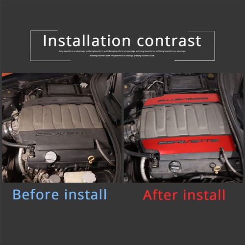 Red Alloy Engine Fuel Rail Covers parts Trim Fit For Corvette C7 2014-2019 2PCS - Picture 3 of 17