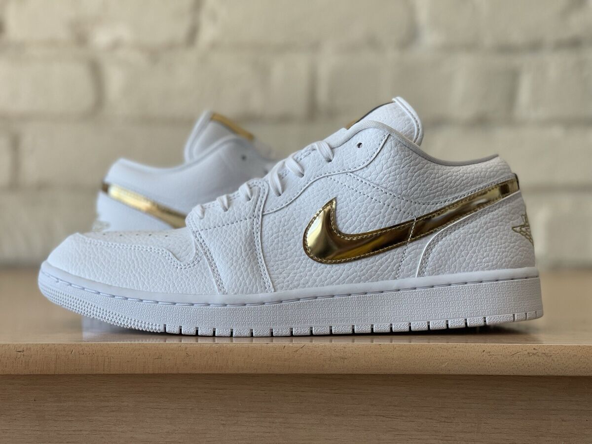 【2024 新作】 Low 1 Jordan Air Nike NEW SE eBay | 194276388327 CZ4776-100 9.5 11/Men Sz Women Gold Metallic White 靴