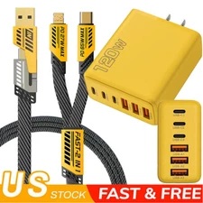 120W Fast Type C Wall Charger , 4-In-1 65W Super Fast Cable For iPad Cell Phone