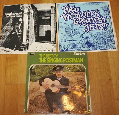 A trio of Folk/Comedy all signed Singing PostmanFred Wedlock Stan Arnold Ex-/M-