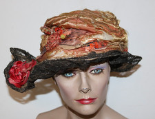 Flapper era vintage antique floral and netting hat