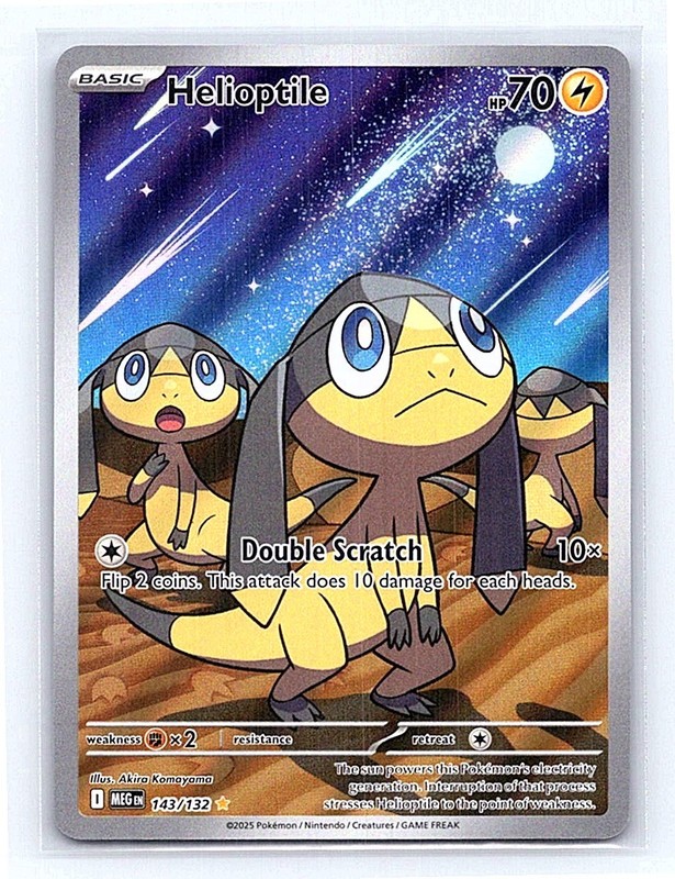 Helioptile Holo 143/132 ME01: Mega Evolution Illustration Rare NM