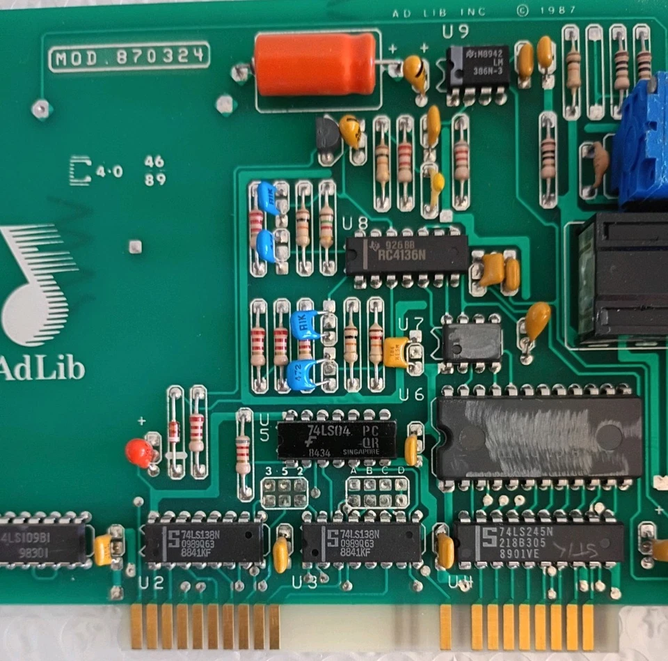 Original AdLib Music Synthesizer Card First IBM PC-compatible Computers. Vintage - Image 3 of 4