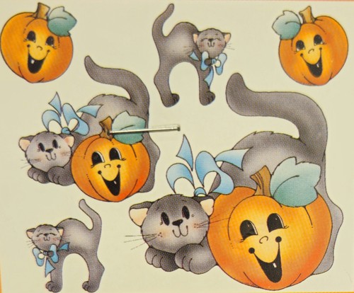 Vintage 1990 Daisy Kingdom Iron-On Transfer Black Cat 6443 - Afbeelding 4 van 6