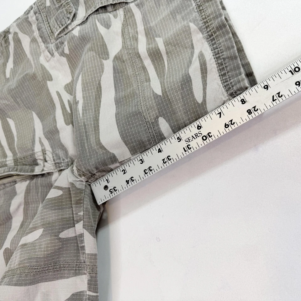 Shorts Cabelas Cargo Masculino 2XL Cinza Camuflado Ripstop Outdoor Casual Bolsos Algodão - Imagem 2 de 4