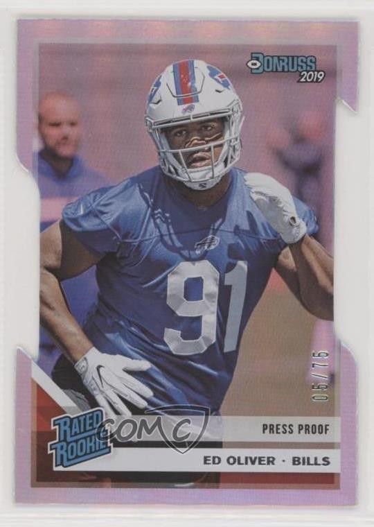 2019 Donruss Rated Press Proof Silver Die-Cut 5/75 Ed Oliver #347 Rookie RC 7zf