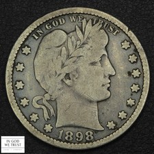 1898 O Barber Silver Quarter 25C