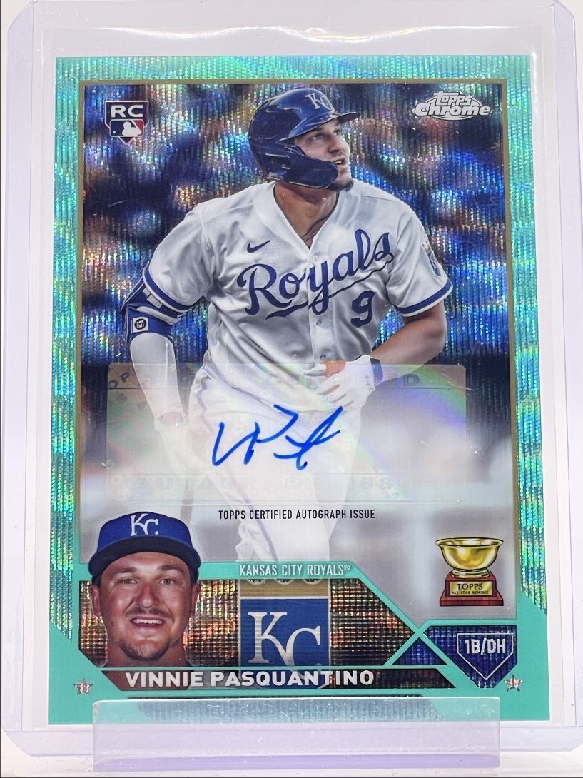 VINNIE PASQUANTINO 2023 TOPPS CHROME UPDATE CUP AQUA WAVE RC AUTO /199 Q1781