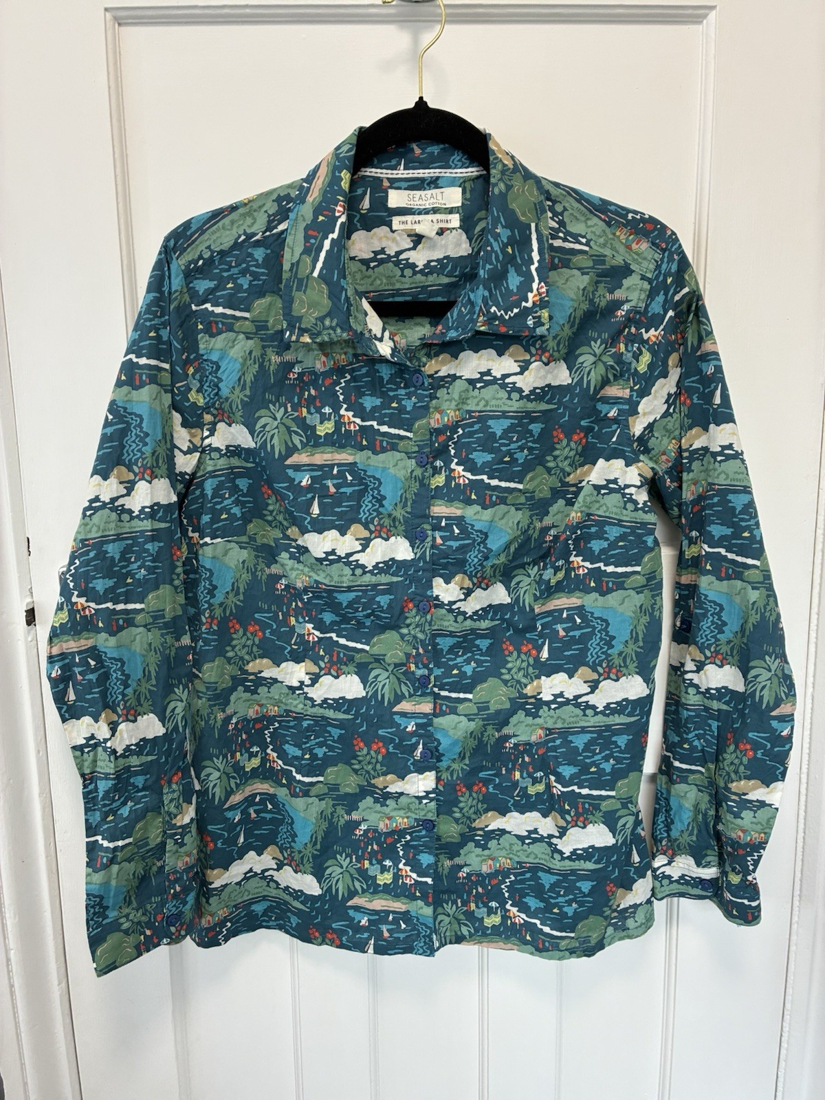 Seasalt Cornwall, Larissa Shirt, Size 14, Rare Print Design, VGC