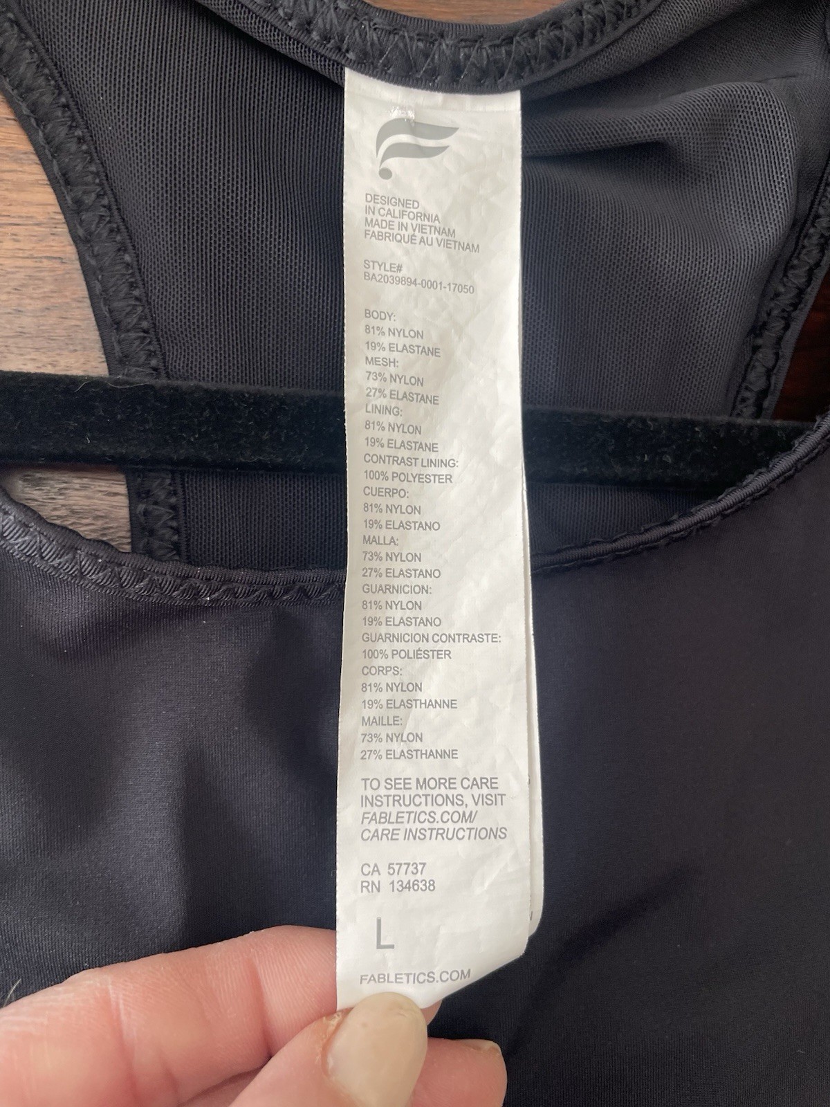 Fabletics LARGE Trinity High Impact BLACK Sports … - image 5