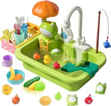 Play Sink with Running Water Kitchen Accessories, Kids Dishwasher