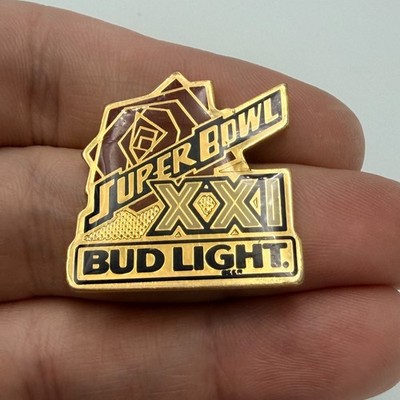 Bud Light Super Bowl XXI Lapel Pin 1987 NFL Football Game Budweiser Sponsor