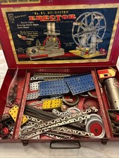 Vintage A.C. Gilbert Erector Set with Booklet Electric Motor Runs